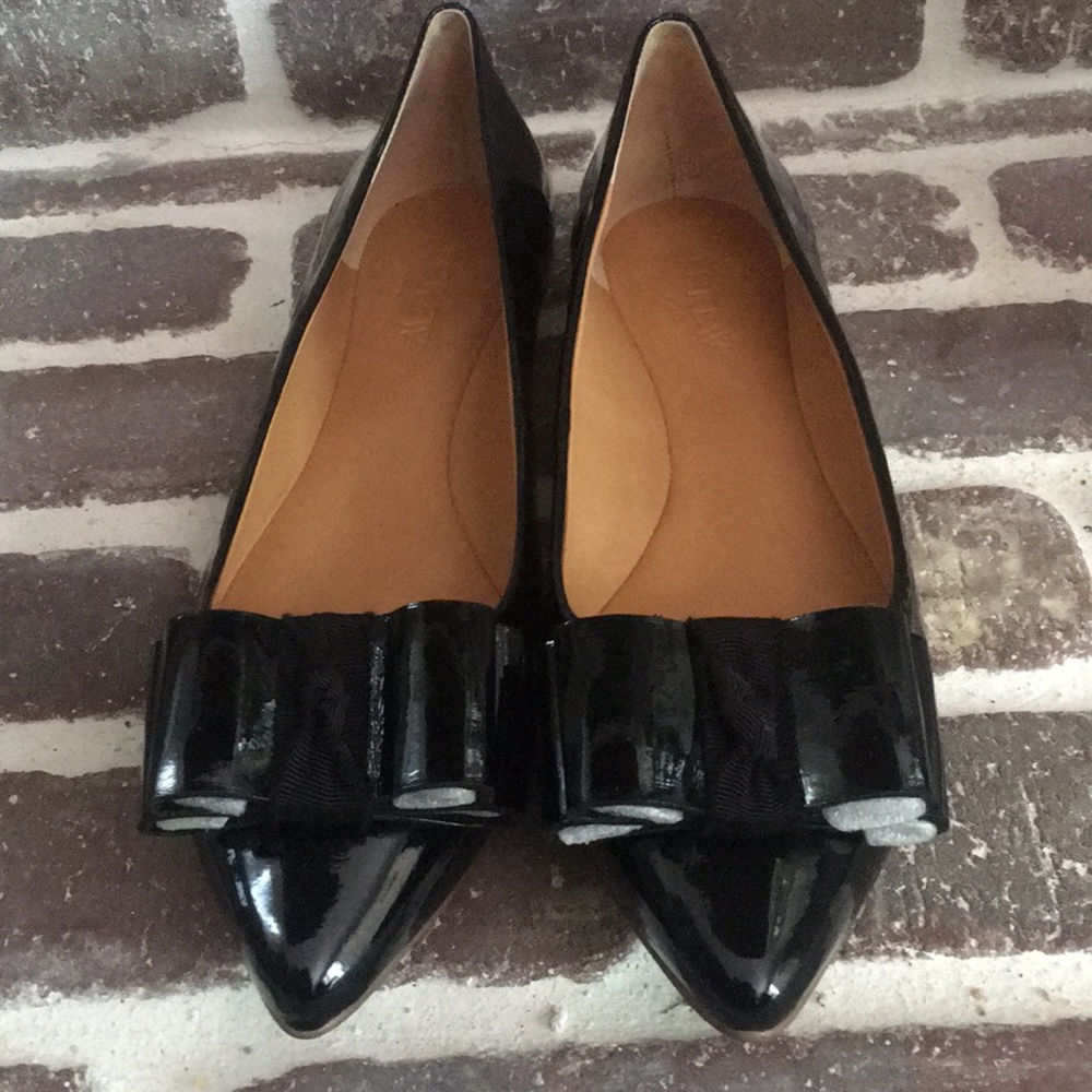Never Worn JCREW Emery Patent Bow Flats!